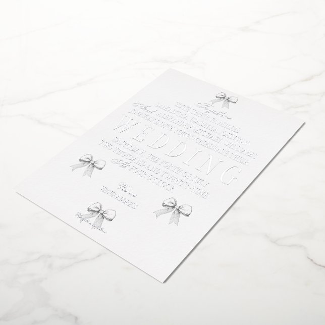 Elegant Coquette Hand Drawn Bows & Wedding Vows (Rotated)