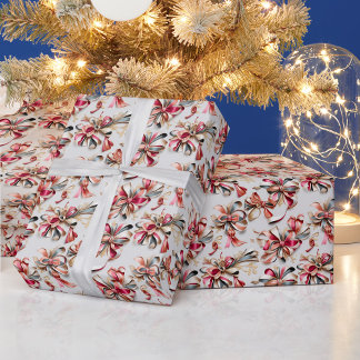 Elegant coquette ribbons and bows Christmas Wrapping Paper