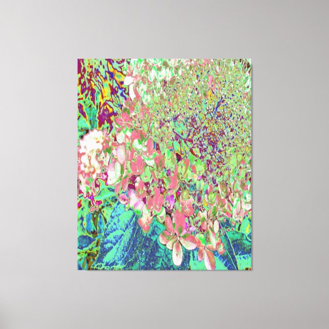 Elegant Coral and Chartreuse Limelight Hydrangea Canvas Print (Front)