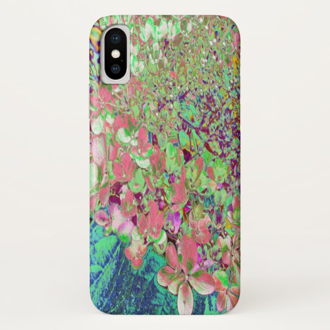 Elegant Coral and Chartreuse Limelight Hydrangea Case-Mate iPhone Case (Back)