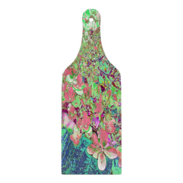 Elegant Coral and Chartreuse Limelight Hydrangea Cutting Board (Front)