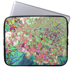 Elegant Coral and Chartreuse Limelight Hydrangea Laptop Sleeve