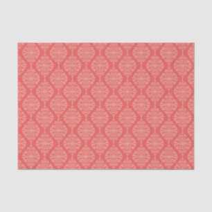 Elegant Coral And White Damask Pattern Tissue Paper