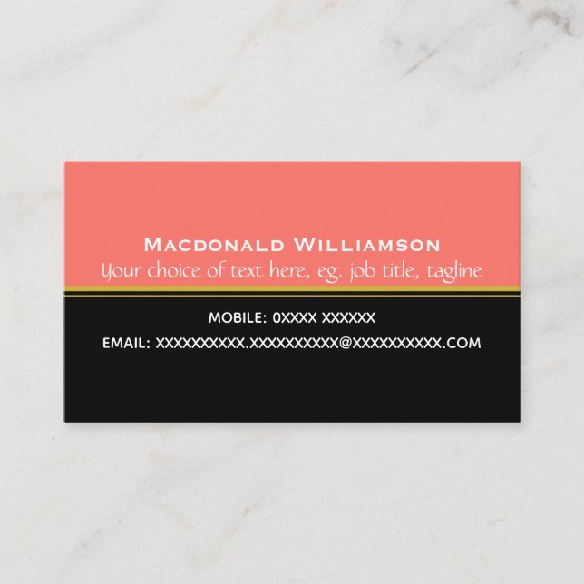 Elegant | Coral Black | Christian Scripture Business Card (Front)