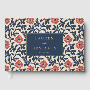 Elegant Coral Floral Guest Book