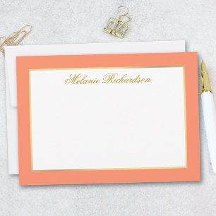 Elegant Coral Gold Frame - Choose Size - Card