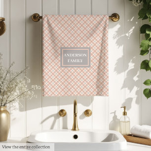 Elegant Coral Grey Towels Family Bathroom Gift
