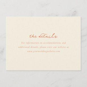 ** Elegant Coral Minimalist Details Enclosure Card