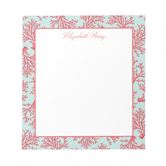 Elegant Coral Pattern Notepad (Front)
