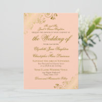 Elegant Coral Peach & Gold Classic Formal Wedding