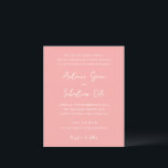 Elegant Coral Pink Budget Wedding Invitation<br><div class="desc">Elegant wedding invitations featuring a simple design with script and serif fonts.</div>