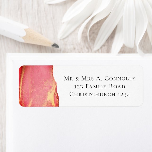 Elegant Coral Pink Magenta Return Address (Insitu)
