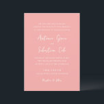 Elegant Coral Pink Modern Wedding Invitation<br><div class="desc">Elegant wedding invitations featuring a simple design with script and serif fonts.</div>
