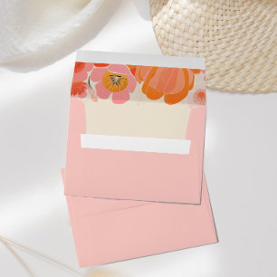 Elegant Coral Pink Poppy Flower Envelope