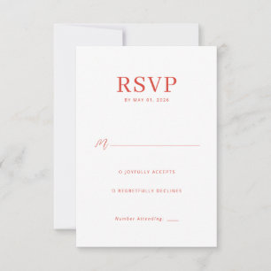 Elegant Coral RSVP Card