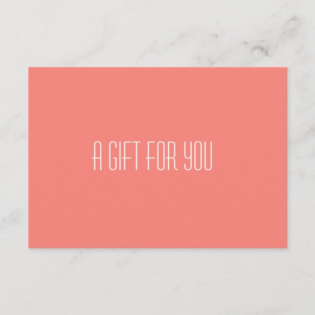 Elegant Coral Salon Boutique Gift Certificate (Front)