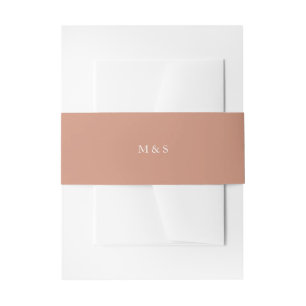 Elegant Coral Terracotta Modern Invitation Belly Band