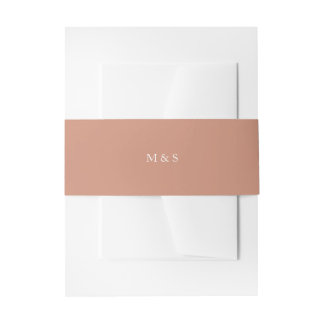 Elegant Coral Terracotta Modern Invitation Belly Band