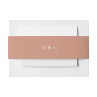 Elegant Coral Terracotta Wedding Invitation Belly Band