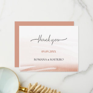 Elegant Coral Terracotta Wedding Thank You Card