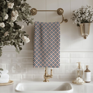 Elegant Coral Towels Grey Plaid for Modern Use