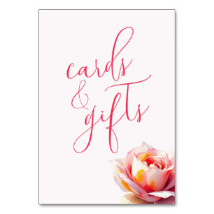 Elegant Coral Watercolor Rose Table Number