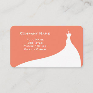 Elegant Coral Wedding Dress Business Card