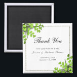 Elegant Corner Fern Decoration Wedding Thank You Magnet<br><div class="desc">Classy Wedding thank you magnet with corner fern decoration and a silver glitter frame. All text, font and font text colour is fully customisable to meet your requirements, if you would like help to customise your product or would like matching products, please contact me through my store and i will...</div>