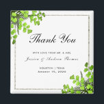Elegant Corner Fern Decoration Wedding Thank You Magnet<br><div class="desc">Classy Wedding thank you magnet with corner fern decoration and a silver glitter frame. All text, font and font text colour is fully customisable to meet your requirements, if you would like help to customise your product or would like matching products, please contact me through my store and i will...</div>