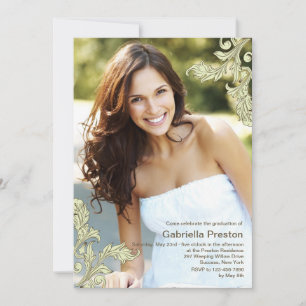 Elegant Corners Photo Invitation