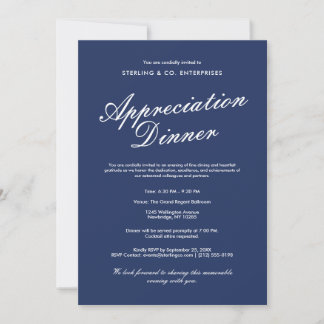 Elegant Corporate Appreciation Dinner Invitation 