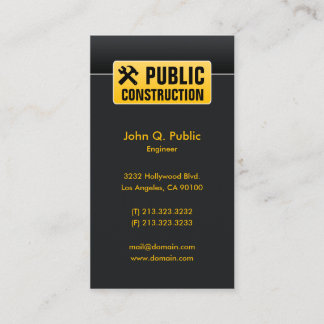 Elegant Corporate Black Construction Home Builders Business Card