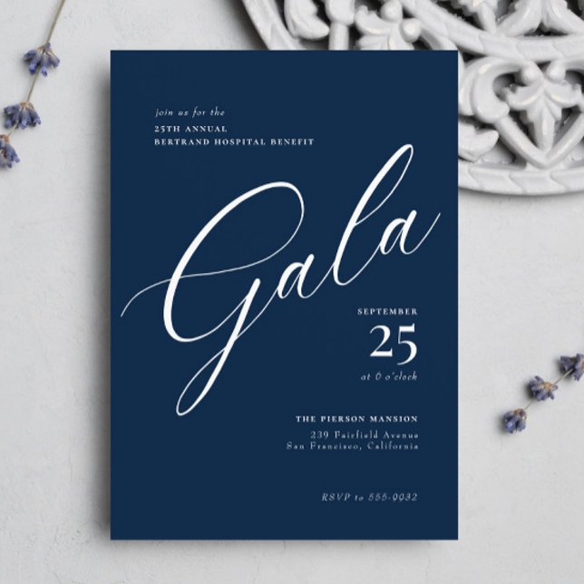 Elegant Corporate Black Tie Calligraphy Gala Invitation (Creator Uploaded)