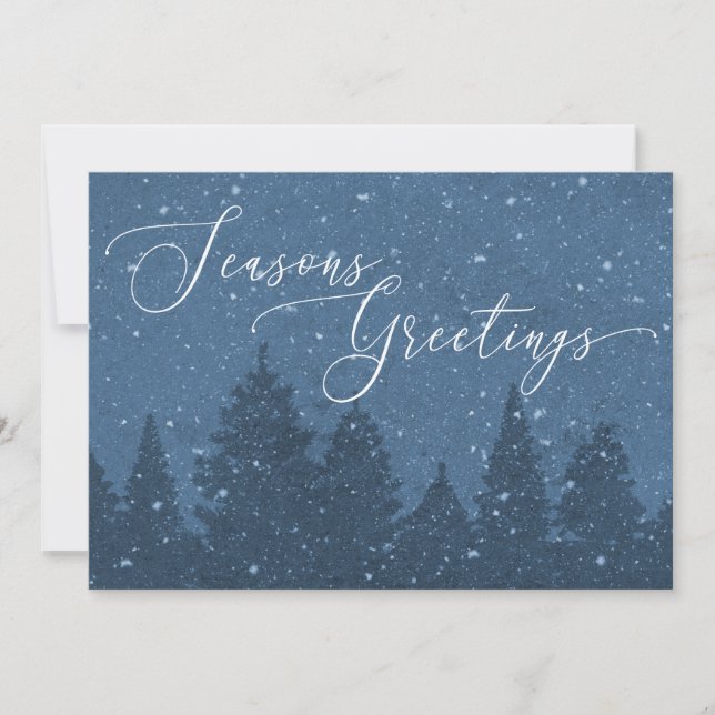Elegant Corporate Business Holiday Light Blue Card (Front)