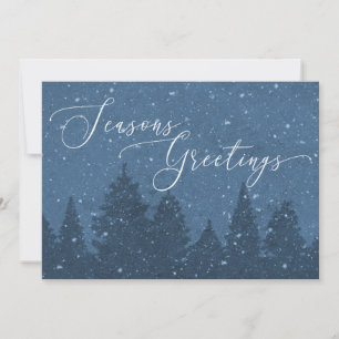 Elegant Corporate Business Holiday Light Blue Card