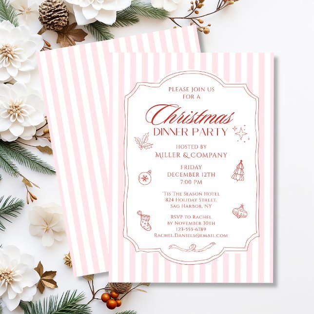 Elegant Corporate Christmas Dinner Party Holiday Invitation (Creator Uploaded)