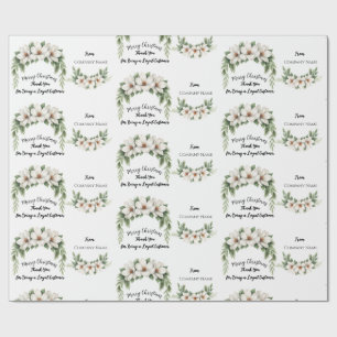 Elegant Corporate Christmas Elegant Floral Festive Wrapping Paper