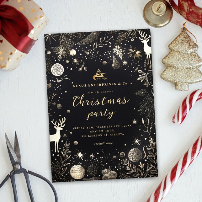Elegant Corporate Christmas Party Business Holiday Invitation (Elegant Corporate Christmas Party Business Holiday Invitation)