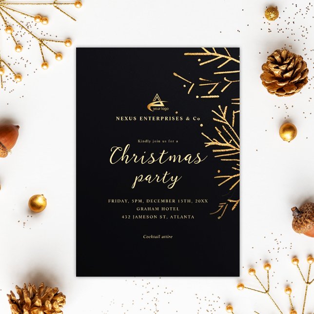 Elegant Corporate Christmas Party Business Holiday Invitation (Elegant Corporate Christmas Party Business Holiday Invitation)