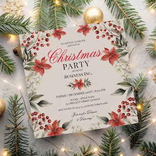 ELEGANT Corporate Christmas Party Winter Champagne Invitation