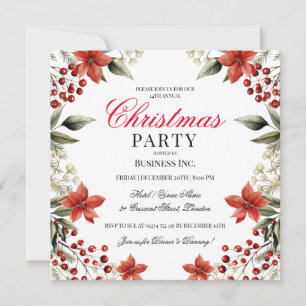 ELEGANT Corporate Christmas Party Winter Greenery Invitation