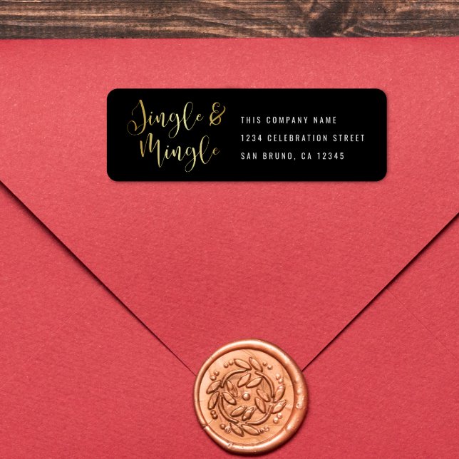 Elegant Corporate Jingle & Mingle Party (The Return Address Label Mock-up)