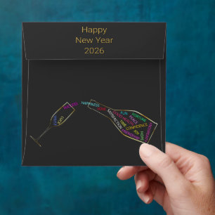 Elegant Corporate New Year 2026 Motivation Bottle Envelope