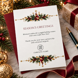 Elegant Corporate Season’s Greetings Christmas Holiday Card
