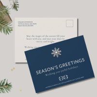 Elegant Corporate Season's Greetings Postcard