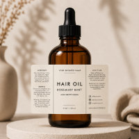 Elegant Cosmetic Hair Oil Dropper Bottle Label