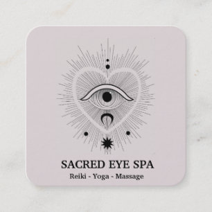 Elegant Cosmic Alchemy Shaman Sacred Third Eye Square Business Card