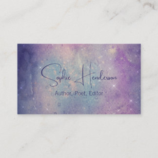Elegant Cosmic Deep Purple Author Writer Business Card