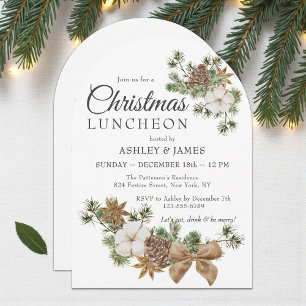 Elegant Cotton Pine Corporate Christmas Party Invitation
