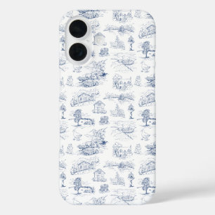 Elegant Country Farmhouse Vintage French Blue iPhone 16 Case